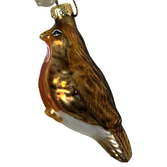 New Blown Glass Robin Bird Ornament Bronners Gold Brown Christmas Holiday VTG - Picture 6 of 10
